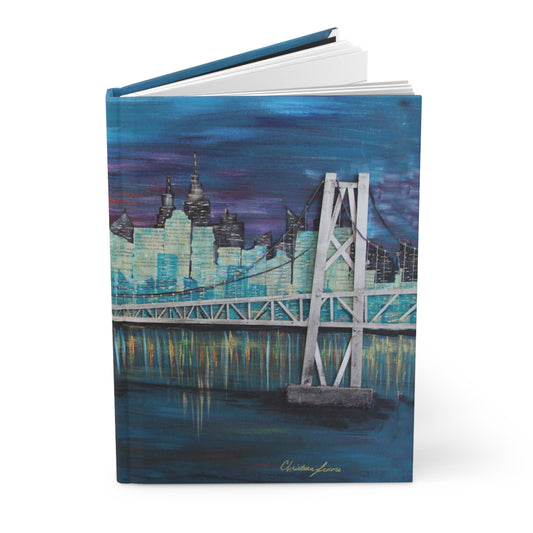 Twilight City Bridge - Hardcover Journal