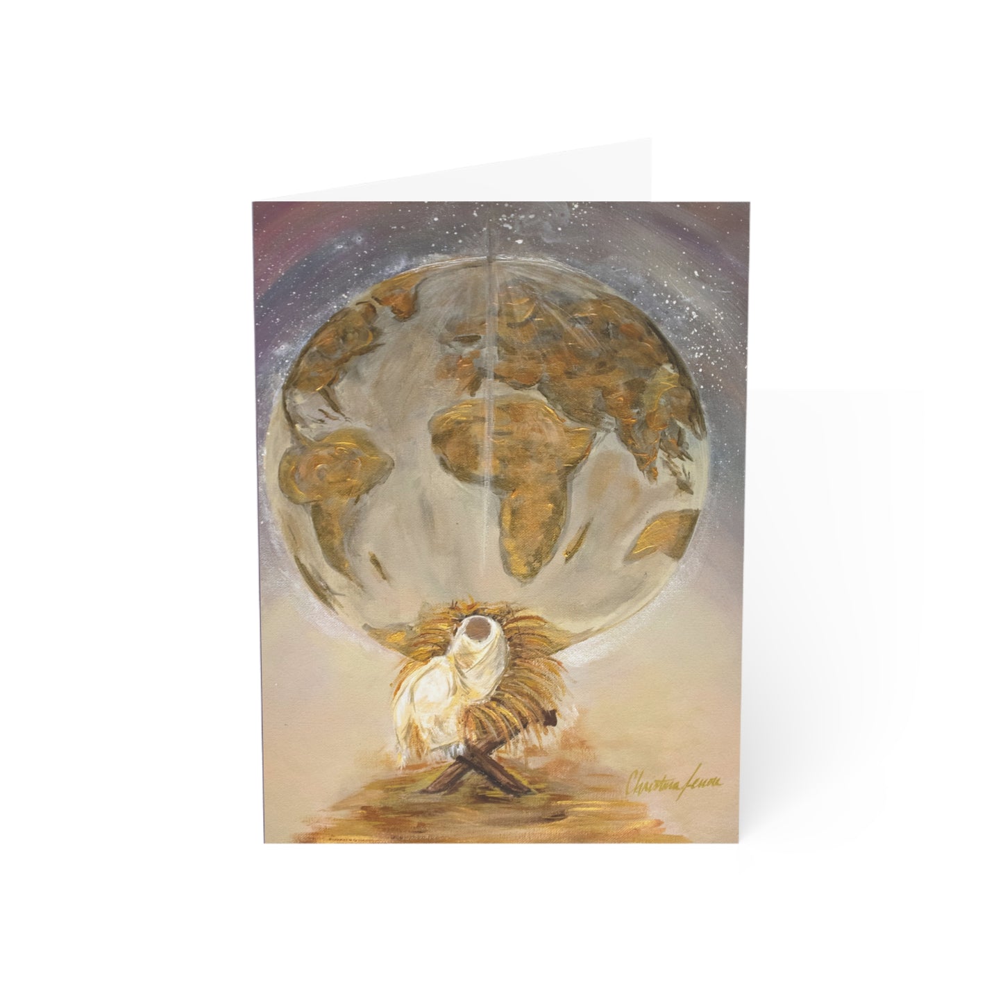 With the World Upon His Shoulders - Greeting Card
