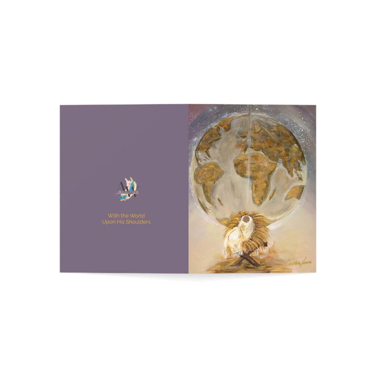 With the World Upon His Shoulders - Greeting Card